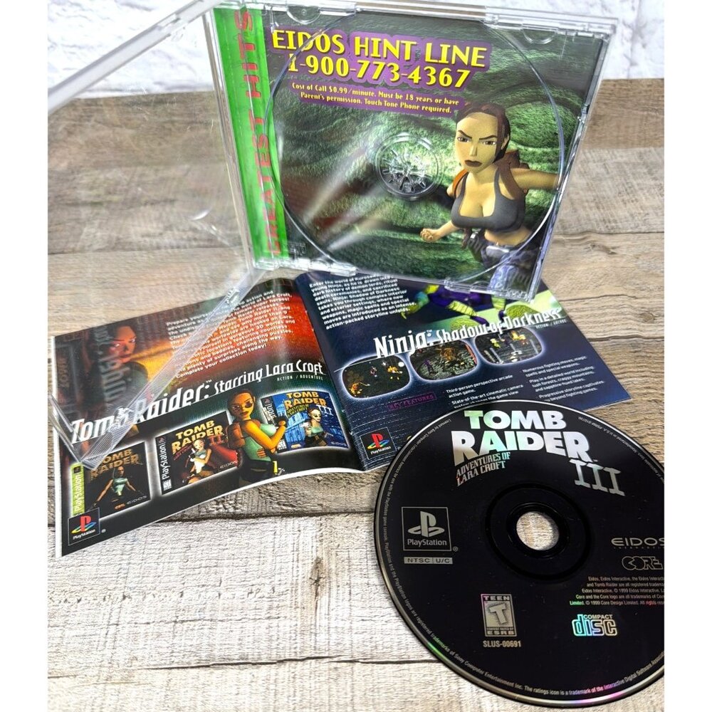 Tomb Raider III Adventure Lara Croft PlayStation PS1 Greatest Hits Manual Tested - Picture 6 of 11